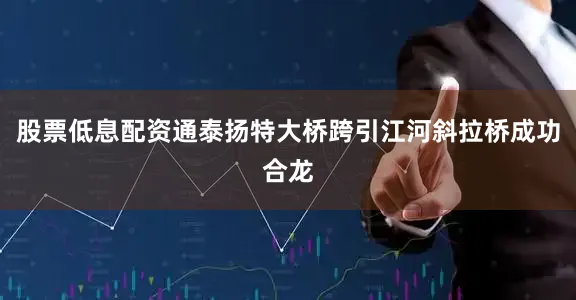 股票低息配资通泰扬特大桥跨引江河斜拉桥成功合龙