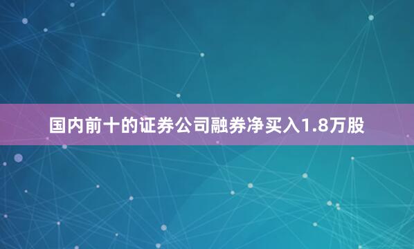 国内前十的证券公司融券净买入1.8万股